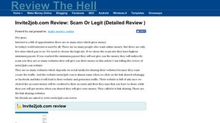 Invite2job.com Review: Scam Or Legit (Detailed Review )