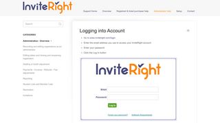 Logging into Account - InviteRight