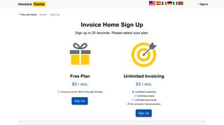 Sign Up - Invoice Home