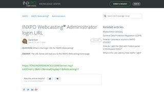 INXPO Webcasting   Administrator login URL – INXPO