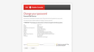 Password Self Service - CBC.ca