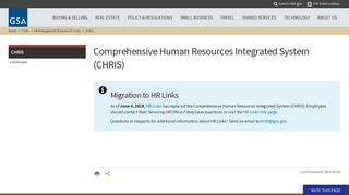 Comprehensive Human Resources Integrated System (CHRIS) | GSA