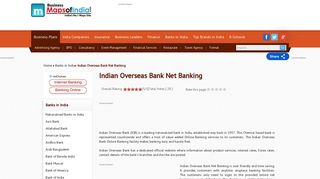 Indian Overseas Bank Online Banking, IOB Net Banking