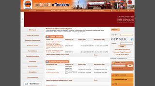 Indian Oil Corporation eProcurement portal - iocl tenders