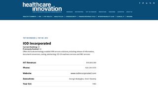 IOD Incorporated | Healthcare Informatics 100