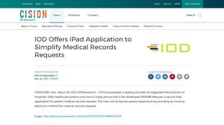 IOD Offers iPad Application to Simplify Medical Records Requests