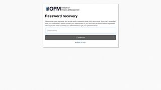 Institute of Finance and Management - Forgot password