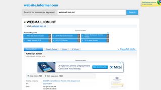 webmail.iom.int at WI. IOM Login Screen - Website Informer