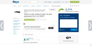 SOLVED: What is the default login id and password for ix4 - Fixya