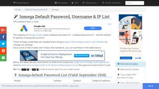 Iomega Default Password, Login & IP List (updated September 2018 ...