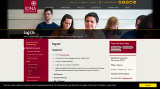 E-Bill: Log On | Student Accounts | Student Financial ... - Iona College