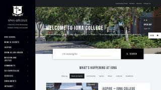 Iona College Welcome to Iona College