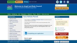 Iona Vehicle Permit - Argyll and Bute Council