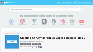 Creating an Asynchronous Login Screen in Ionic 2 | joshmorony ...