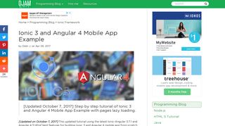 Ionic 3 and Angular 4 Mobile App Example