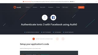 Authenticate Ionic 3 with Facebook - Auth0