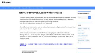 Ionic 3 Facebook Login with Firebase - Edupala