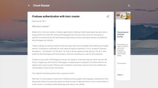 Firebase authentication with Ionic creator - Cloud Bazaar