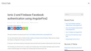 Ionic 3 and Firebase Facebook authentication using AngularFire2 ...