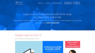 Google Login for Ionic 4 - IonicThemes