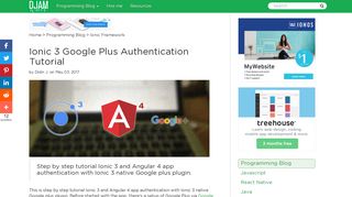 Ionic 3 Google Plus Authentication Tutorial