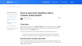 How to get Ionic Appflow with a Creator subscription – Ionic