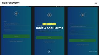 Ionic 3 and Forms - Rob Ferguson