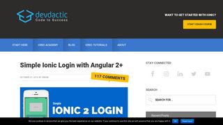 Simple Ionic Login with Angular 2+ - Devdactic