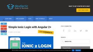 Simple Ionic Login with Angular 2+ - Devdactic