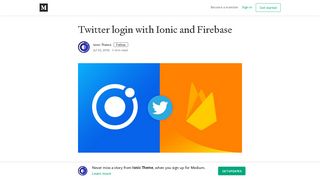 Twitter login with Ionic and Firebase – Ionic Theme – Medium