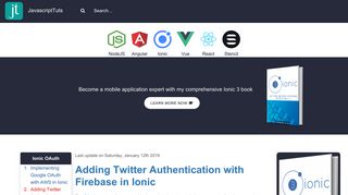 Adding Twitter Authentication with Firebase in Ionic - JavascriptTuts