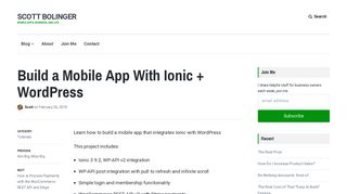 Build a Mobile App With Ionic + WordPress - Scott Bolinger