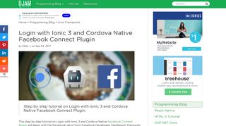 Login with Ionic 3 and Cordova Native Facebook Connect Plugin