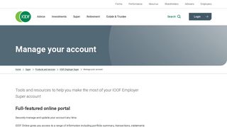 IOOF EMPLOYER SUPER Login to manage your account