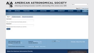 Sign in | American Astronomical Society