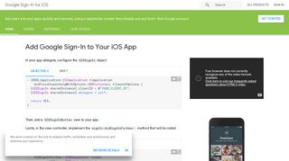 Google Sign-In for iOS | Google Developers