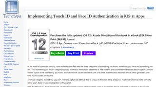 Implementing Touch ID and Face ID Authentication in iOS 11 Apps