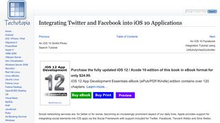 Integrating Twitter and Facebook into iOS 10 Applications - Techotopia