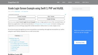Xcode Login Screen Example using Swift 3, PHP ... - Simplified iOS