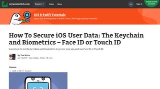 How To Secure iOS User Data: The Keychain and Biometrics – Face ...