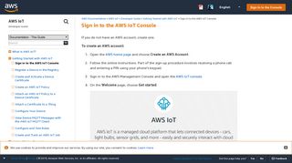 Sign in to the AWS IoT Console - AWS IoT - AWS Documentation