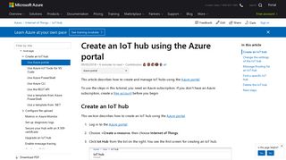 Use the Azure portal to create an IoT Hub | Microsoft Docs