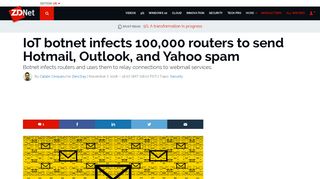 IoT botnet infects 100,000 routers to send Hotmail, Outlook, and ...