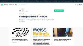 Can't sign up to the IOTA forum. - Coin.fyi