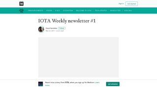 IOTA Weekly newsletter #1 – IOTA - IOTA Blog - IOTA.org