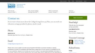Contact Us | College Savings Iowa 529 Plan
