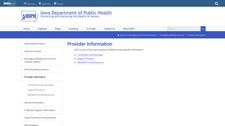 EMS - Provider Information - Iowa Department of Public Health