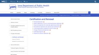 EMS - Certification and Renewal - Iowa Department of Public Health