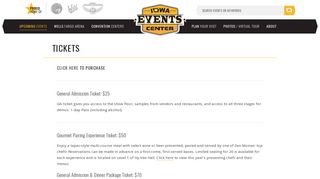 Tickets | Iowa Events Center