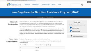 Iowa Supplemental Nutrition Assistance Program (SNAP) | Benefits.gov